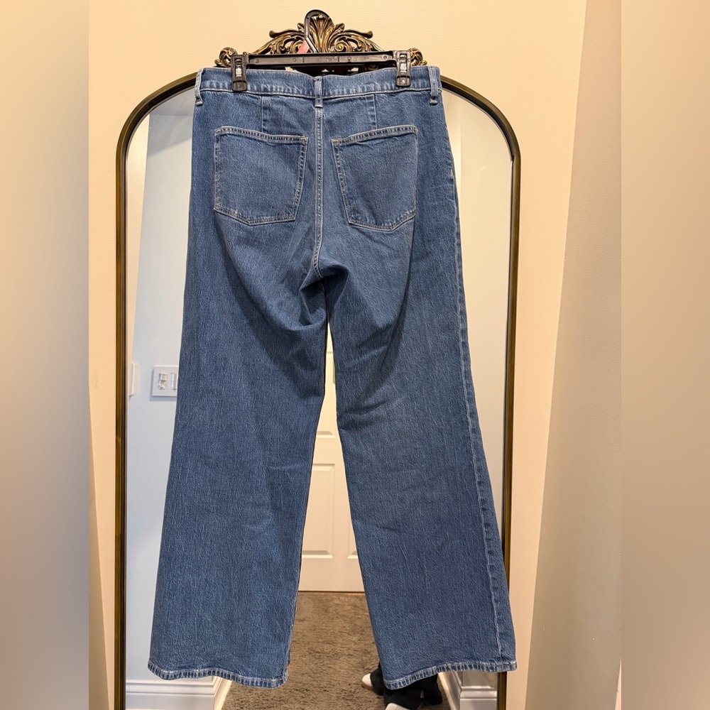 J. Crew Medium Blue Wide-Leg Denim Jeans - Picture 2 of 4